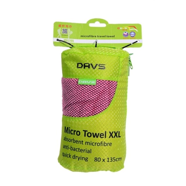  Viajes DAVS exterior anti-bacterial toalla absorbente de microfibra de secado rápido con el bolso y Talla XXL (2 Color)