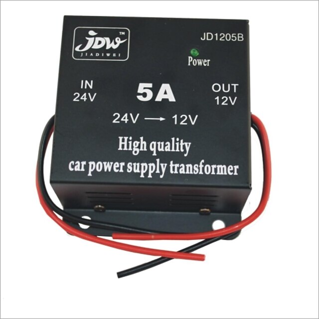  JD1205 5A Car Power Inverter DC 24V to 12V Car Inverter with 4 USB Charging Ports Power Converter 
