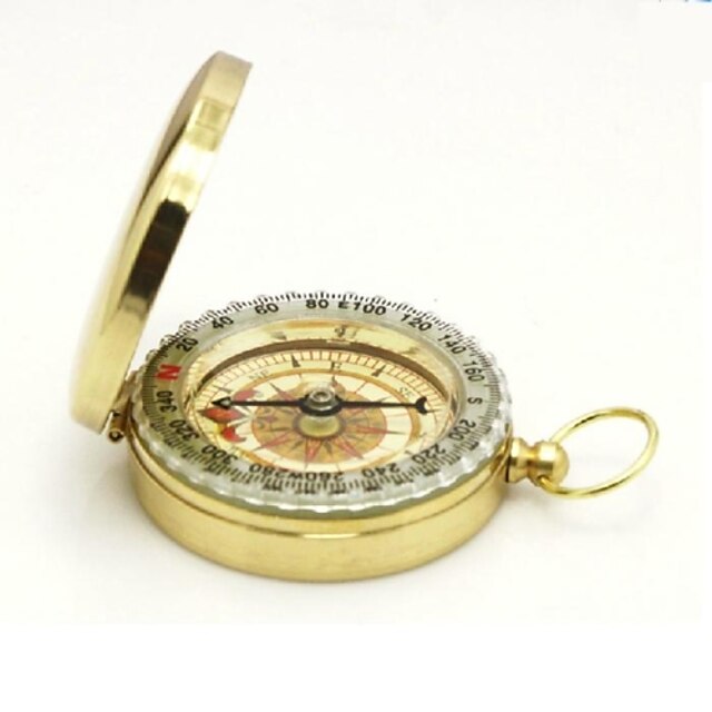  Flip-Open Gold Plated noctilucent Pocket Compass