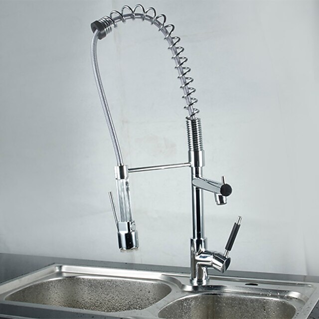  Een Hole Chroom Pull-out / pull-down Transitioneel Kitchen Taps