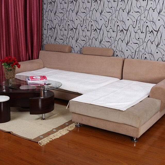  Elaine Short Plush Bordure Lotus Pattern White Sofa Cushion 334025