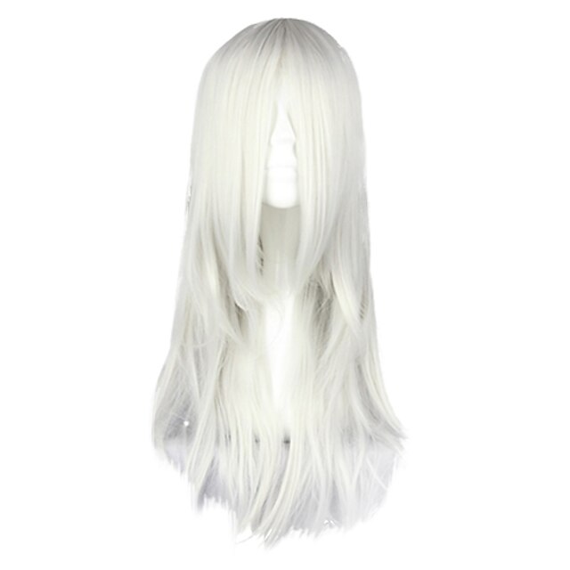  Harajuku stil Cosplay syntetisk parykk Inuyasha Hakutoshi Rett Long Wig (Hvit)