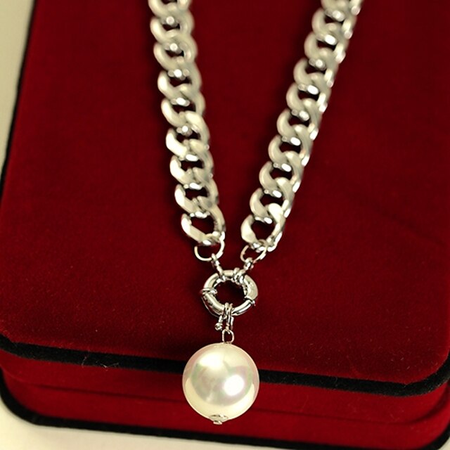  Shadela Pearl Silver Fashion Necklace CX128-2