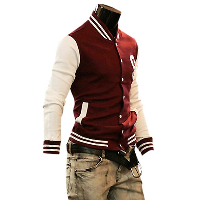  2011 Fashion Button Up Mens Jacket with White Long Sleeve Big S Pattern