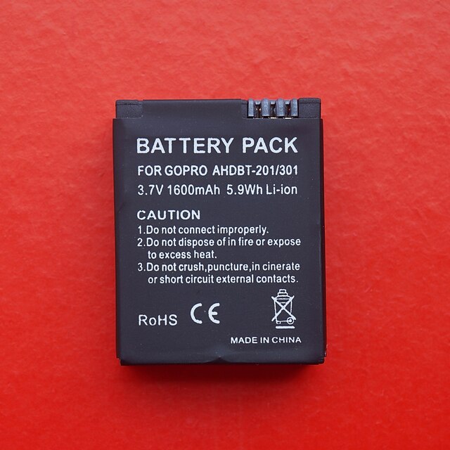  1300mAh battery pack, voor GoPro Hero 3 AHDBT-201/301
