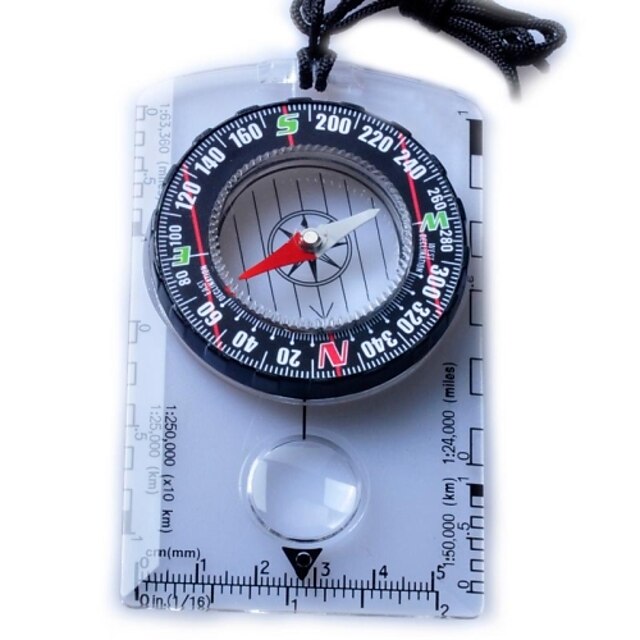   Multi Kort kompas + Flere Scales-Gennemsigtig Hvid + Sort