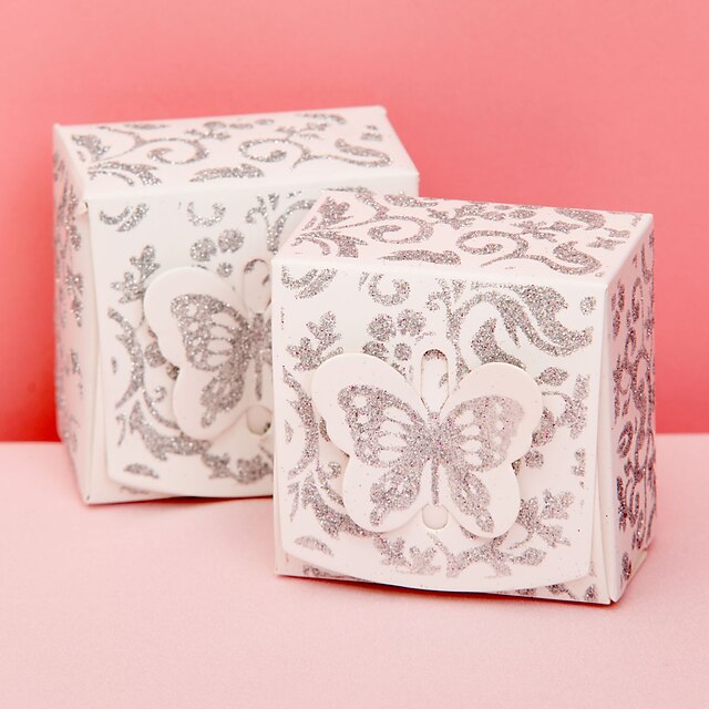  Cuboid Card Paper Favor Holder with Pattern Favor Boxes - 12