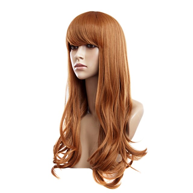  Capless Long Golden Blonde Wavy Synthetic Wigs
