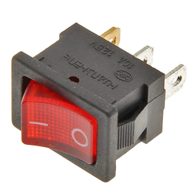  interruptor basculante de 3 pinos de ligar / desligar (vermelho&preto, 6a, ac 250v / 10a, ac 125V)