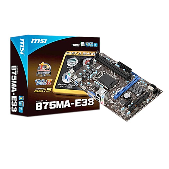  MSI B75MA-E33 B75/DDR3/LGA 1155/HDMI/USB3.0/SATA3 6Gb / s MicroATX základní desky