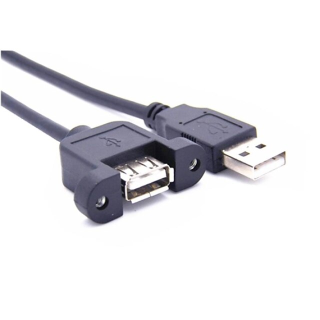  50cm USB 2.0 A Female panelmontering til USB A Male Angle Plug forlængerkabel