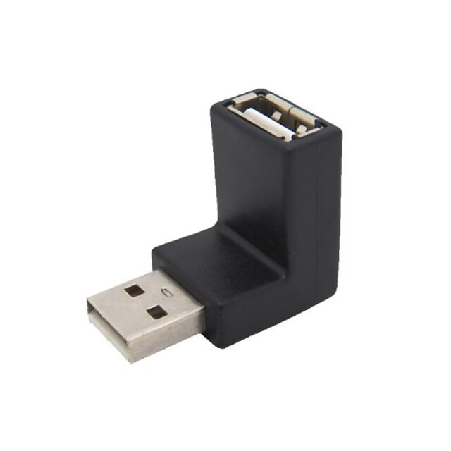  USB2.0 Type A han til USB type A Kvinde (M / F) Op Angle Adapter Coupler