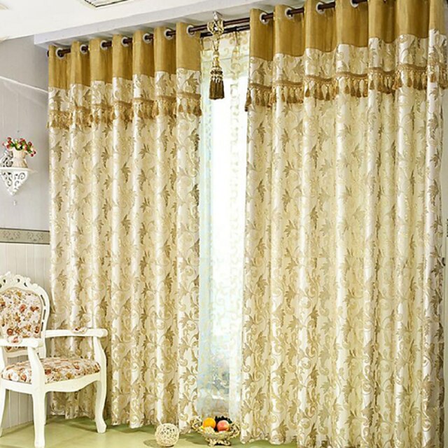  Curtains Drapes Living Room Polyester Jacquard