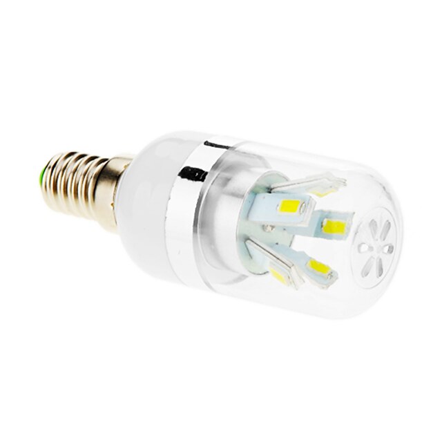  E14 LED kukorica izzók T 10 led SMD 5630 Hideg fehér 600-650lm 5500-6500K AC 85-265V 