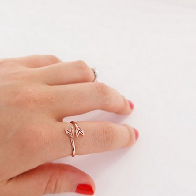  Dámské Band Ring prstenec 1ks Zlatá Stříbrná Slitina dámy Neobvyklé Jedinečný design Párty Denní Šperky Srdce láska