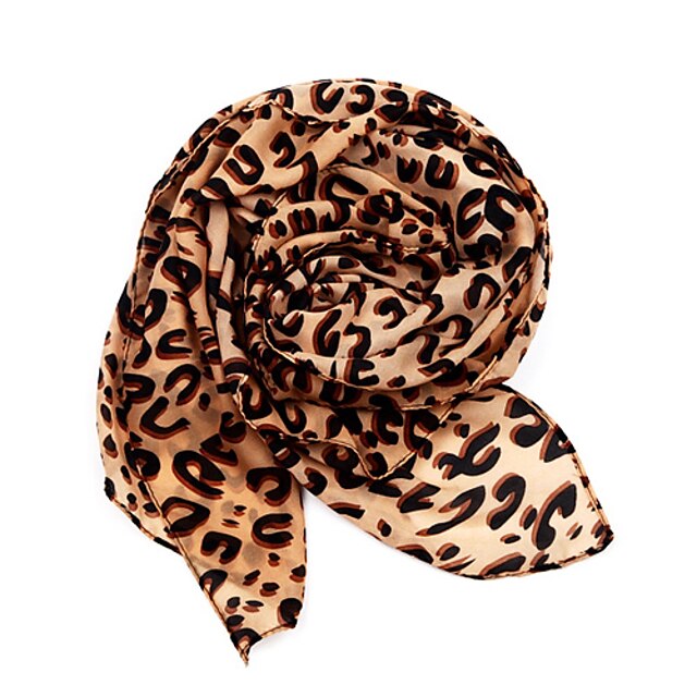  Dongzhiyu elegante Leopard Print Velvet Chiffon Sjaal