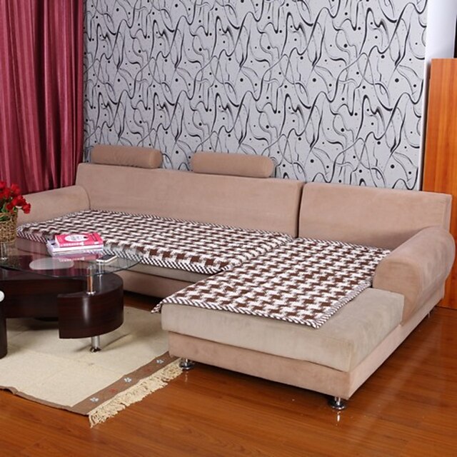  Elaine Cotton KF Check Pattern Bordure Coffee Sofa Cushion 333581