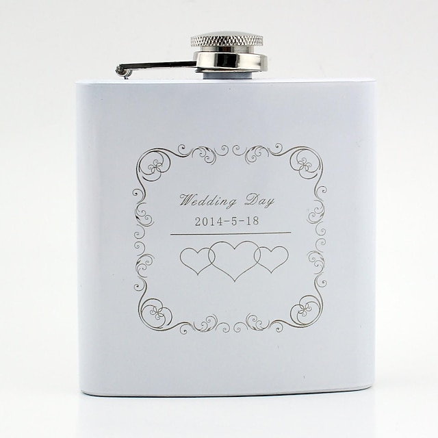  Personalized Stainless Steel Barware & Flasks / Hip Flasks Couple Wedding