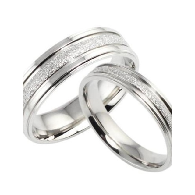  Couple Rings Band Ring For Women's Pearl Party Wedding Gift Titanium Steel Love