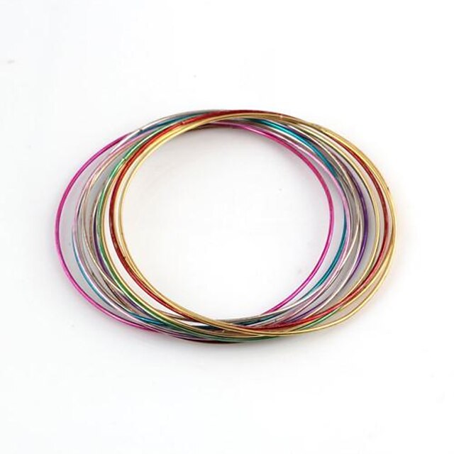  Multi-cirkel Combinatie Pattern Kleurrijke metalen armband (12st) 