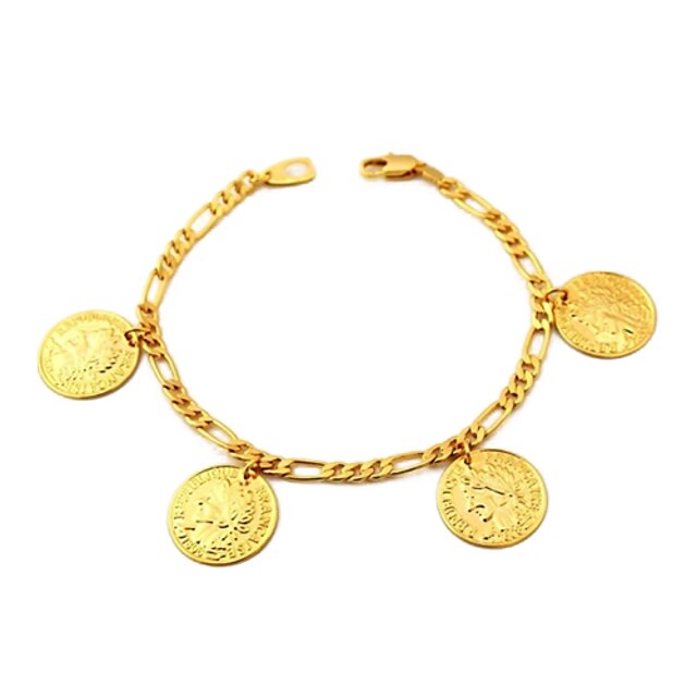  Pentru femei Brățări cu Talismane Figaro lanț femei Placat Auriu Bijuterii brățară Auriu Pentru Zilnic