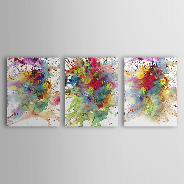  iarts®oil schilderen abstract kleurrijke schilderij met gestrekte kader set van 3 met de hand beschilderd doek
