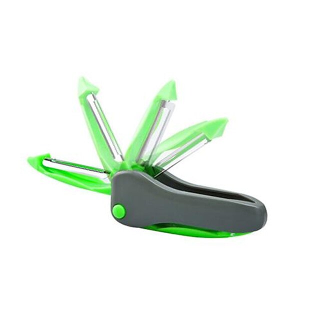  Boxin Double Blades Unfoldable Peeler for multifunctions, Assorted Grøn og Grå Farve