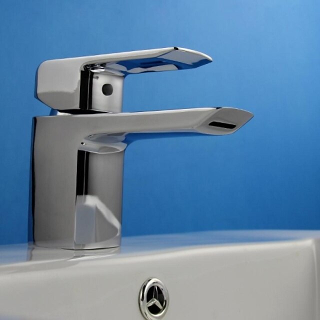 Baño grifo del fregadero - FaucetSet Cromo Conjunto Central 1 Orificio