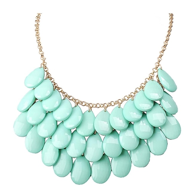 JANE STONE Turquoise módním Bubble náhrdelník