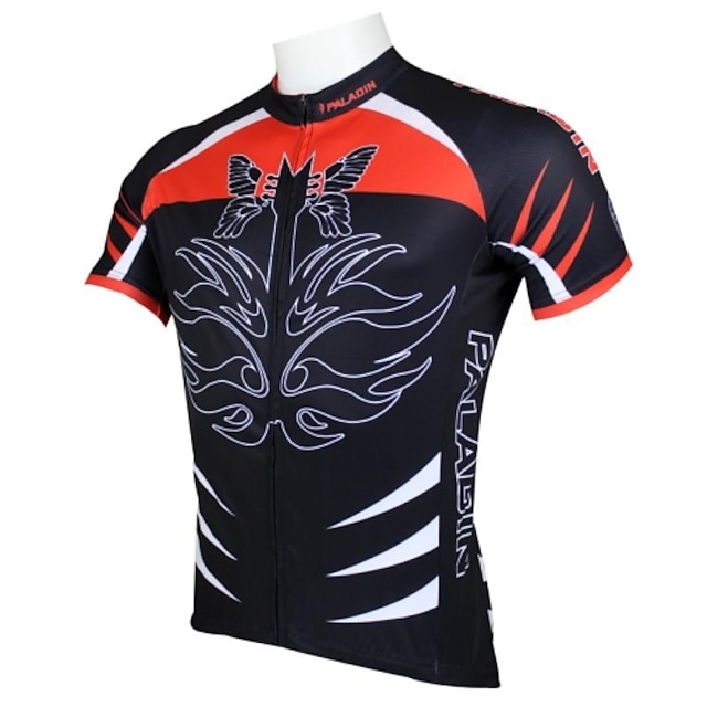  ILPALADINO Men's Short Sleeve Cycling Jersey Black / Red Animal Bike Jersey Top Breathable Quick Dry Ultraviolet Resistant Sports Clothing Apparel