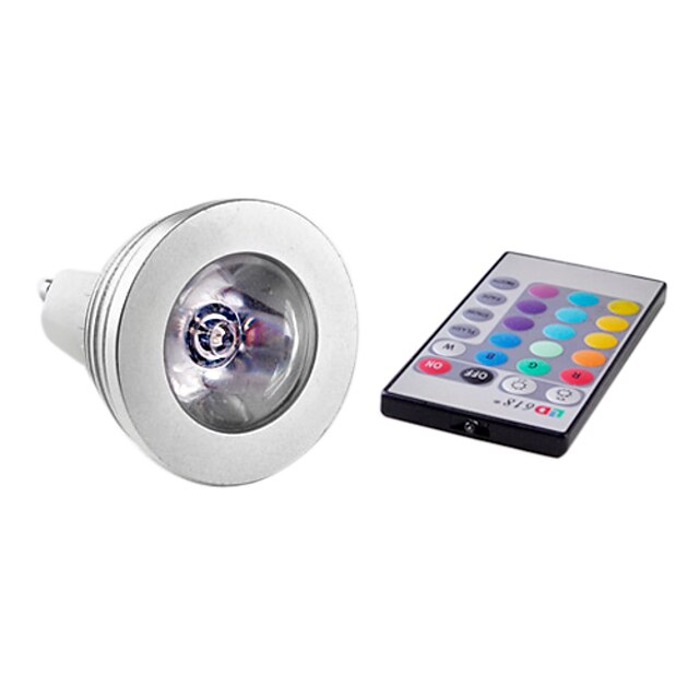  3 W LED Spotlight 150 lm E14 GU10 MR16 1 LED Beads High Power LED Remote-Controlled RGB 85-265 V