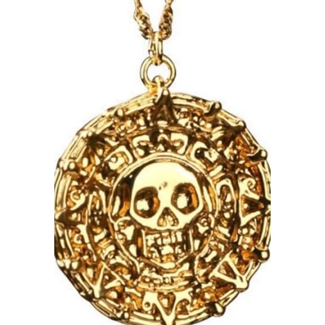  Men's Pendant Necklace Coin Skull Halloween Calaveras Memento Mori Vintage Alloy Bronze Golden Necklace Jewelry For Christmas Gifts Party Daily Casual