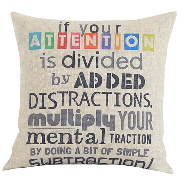  1 pcs Cotton/Linen Pillow Cover, Quotes & Sayings Country