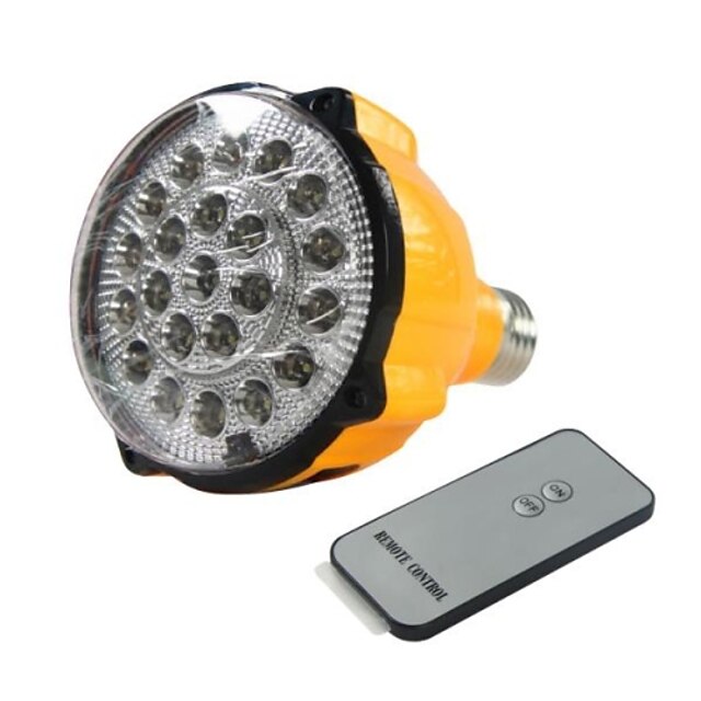  E27 4W LED White Bulb Rechargeable Emergency Light Flashlight Spotlight with Remote Control