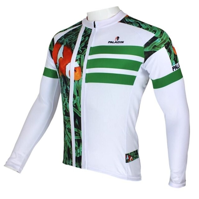  ILPALADINO Homme Manches Longues Maillot Velo Cyclisme Hiver Eté Polyester Cyclisme Maillot Sommet VTT Vélo tout terrain Vélo Route Chaud Résistant aux ultraviolets Séchage rapide Des sports Vêtement