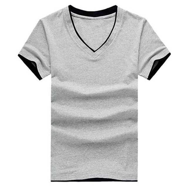  pánské v krční límec jednobarevné krátký rukáv t-shirt