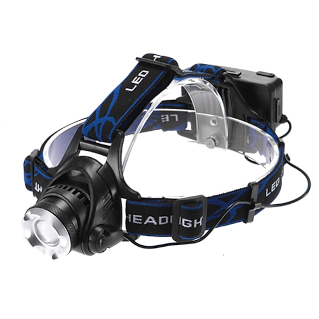  Stirnlampen LED 1200lm 3 Beleuchtungsmodus Zoomable- / einstellbarer Fokus / Wiederaufladbar Multifunktion