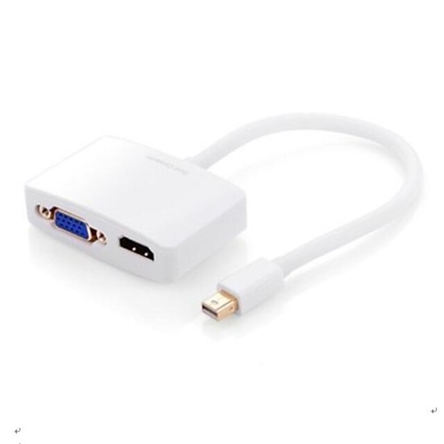  Mini DisplayPort Mini DP Thunderbolt Male to VGA+1080P HDMI Female Adapter Lightning  Projector Cable for Mac 18CM  