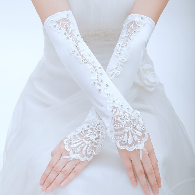  Polyester / Tulle Elbow Length Glove Classical / Bridal Gloves / Party / Evening Gloves With Solid
