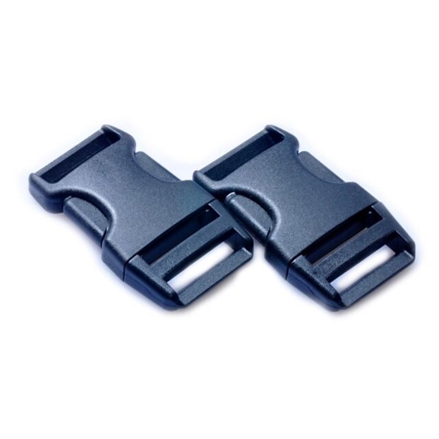  Luggage Strap Belt Clip Plastic Side Release Buckles - Black (2-Pieces Pack)