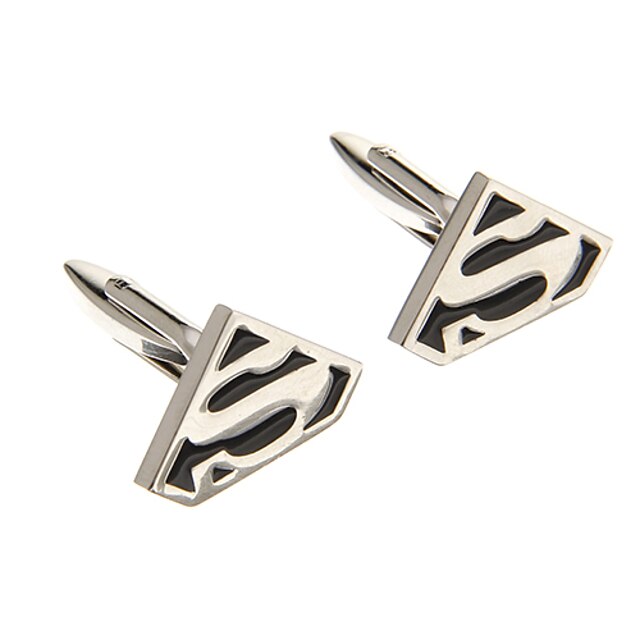  Fashion  S Symbol Shape Silver Alloy Cufflinks(1 Pair)