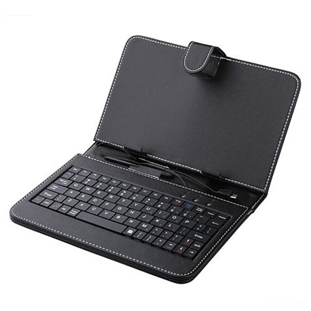  7 tommer læderetui med tastatur Stylus og Micro USB til Tablet PC