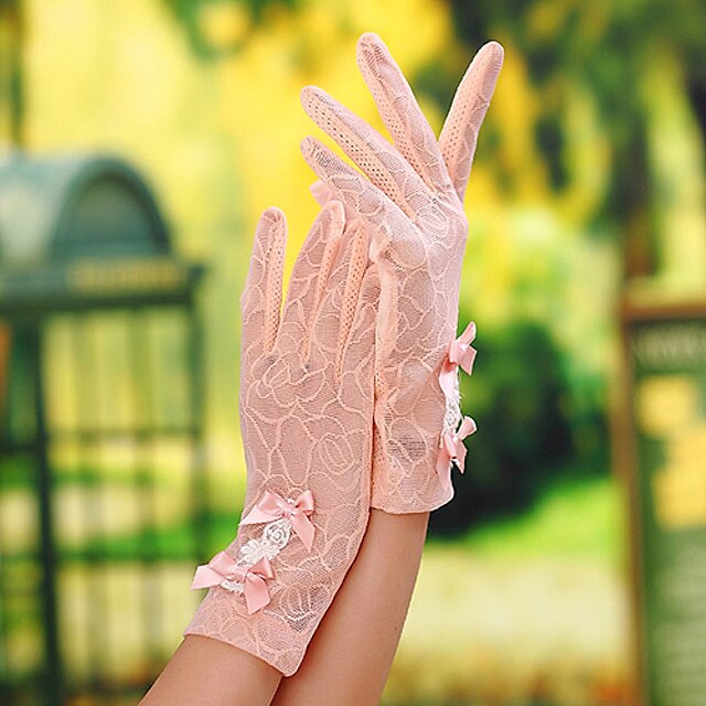  Lace Wrist Length Glove Bridal Gloves / Party / Evening Gloves / General Purposes & Work Gloves With Bowknot Wedding / Party Glove