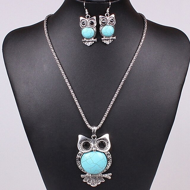  J & S Stilfuld Owl Formet Kallaite smykker sæt