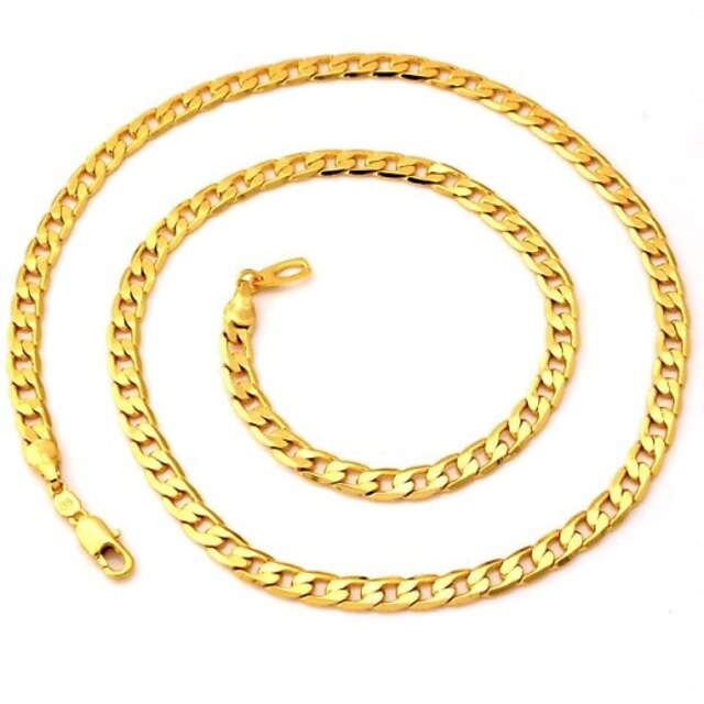  Women's Chain Necklace Figaro Chunky Foxtail chain Ladies Fashion Gold Plated 18K Gold Filled Necklace Jewelry For Wedding Party Daily Casual
