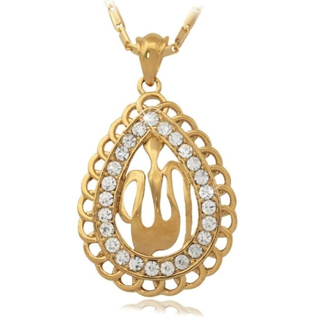  Crystal Pendant Necklace Crystal Rhinestone Gold Plated Necklace Jewelry For Wedding Party Daily Casual Sports
