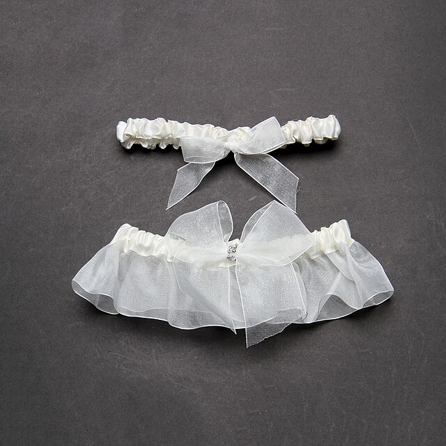  organza satijn bruiloft kousenband met strik bruiloft accessoriesclassic elegante stijl