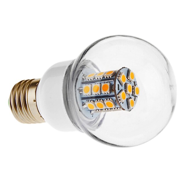  E26/E27 Ampoules Globe LED G60 27 diodes électroluminescentes SMD 5050 Blanc Chaud 3000lm 3000KK AC 100-240V 