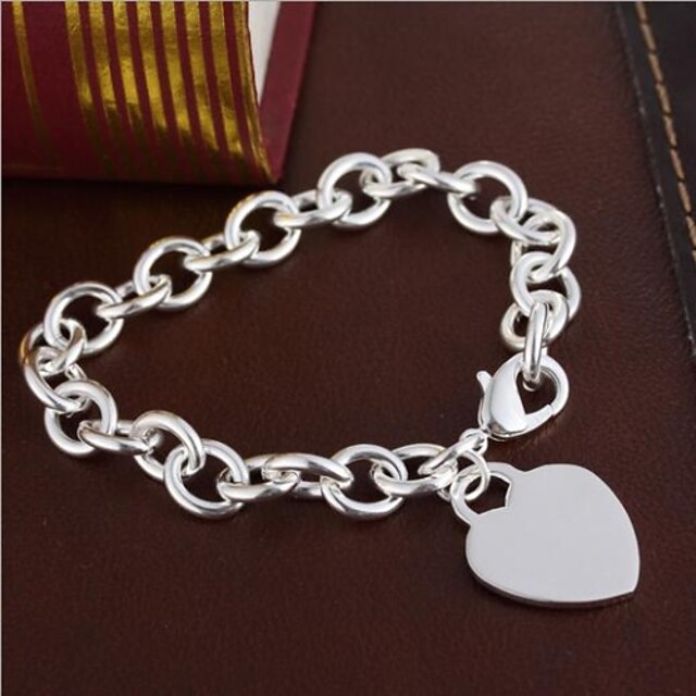  Charm Bracelet Heart Love Personalized European Sterling Silver Bracelet Jewelry Silver For Christmas Gifts Party Casual Daily