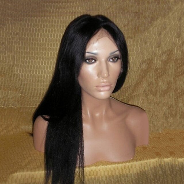  Parykk Rett Parykk Ombre-hår Naturlig hårlinje Afroamerikansk parykk 100 % håndknyttet Dame Blondeparykker med menneskehår